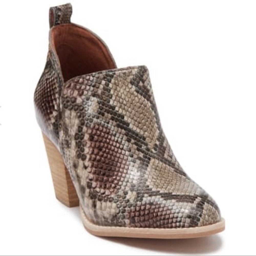 JEFFERY CAMPBELL SHARK  SNAKE-EMBOSSED LEATHER ANKLE BOOT - NIB!